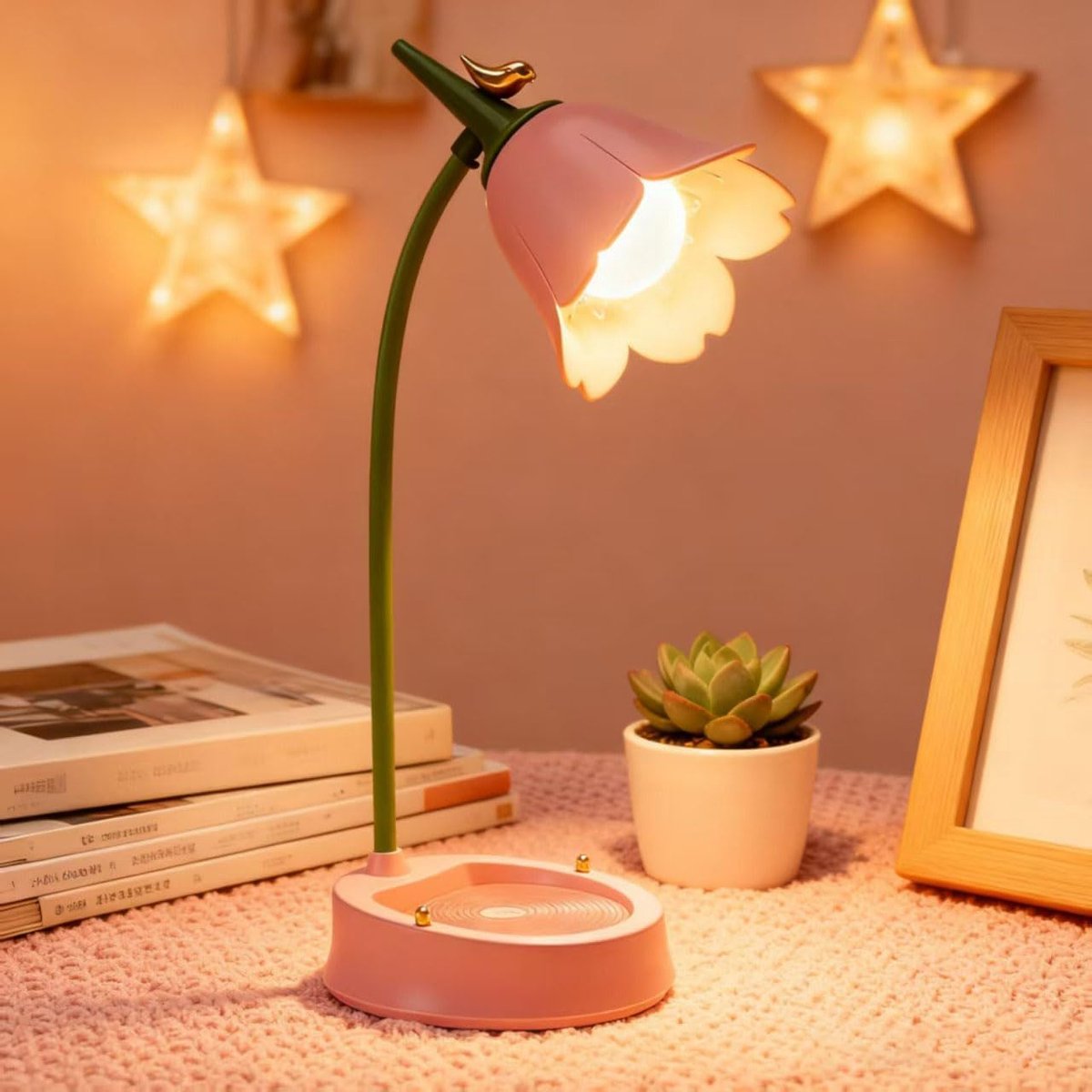 Tafellamp - Kinderbureaulamp - Dimbare Led-Tafellamp met 3 Kleurtemperaturen - Oplaadbare Batterijlamp met Aanraaksensor en Flexibele Arm - Draadloze Led-Tafellamp Om Te Lezen en Te Leren - Roze thumbnail 8