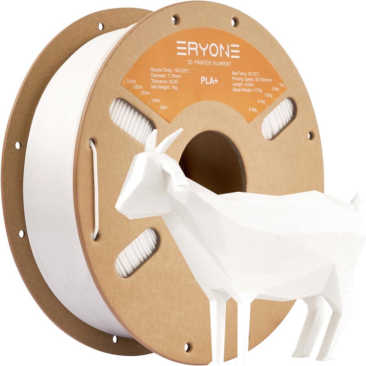 PLA Plus Filament 1.75mm voor 3D Printer, 1kg, ivoorwit