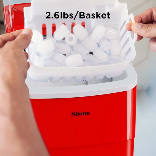Draagbare IJsmachine voor aanrecht, 9 ronde ijsblokjes in 6 minuten, 11 kg per 24 uur, zelfreinigend van Merkloos — afbeelding 5
