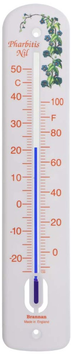 Grote Witte Wandthermometer 380 mm - Binnen en Buiten - Celsius en Fahrenheit