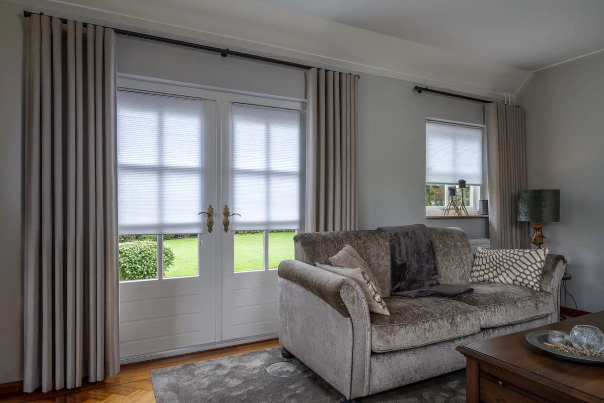 Dutchblinds - Plisségordijnen - lichtdoorlatend - Wit - 80 x 175 cm - Raamdecoratie op maat