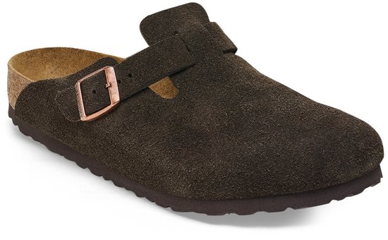 Birkenstock Boston - Suede Leather - Unisex - Mocca - Bruin - Clogs - Narrow - Maat 40 (4066648378181)