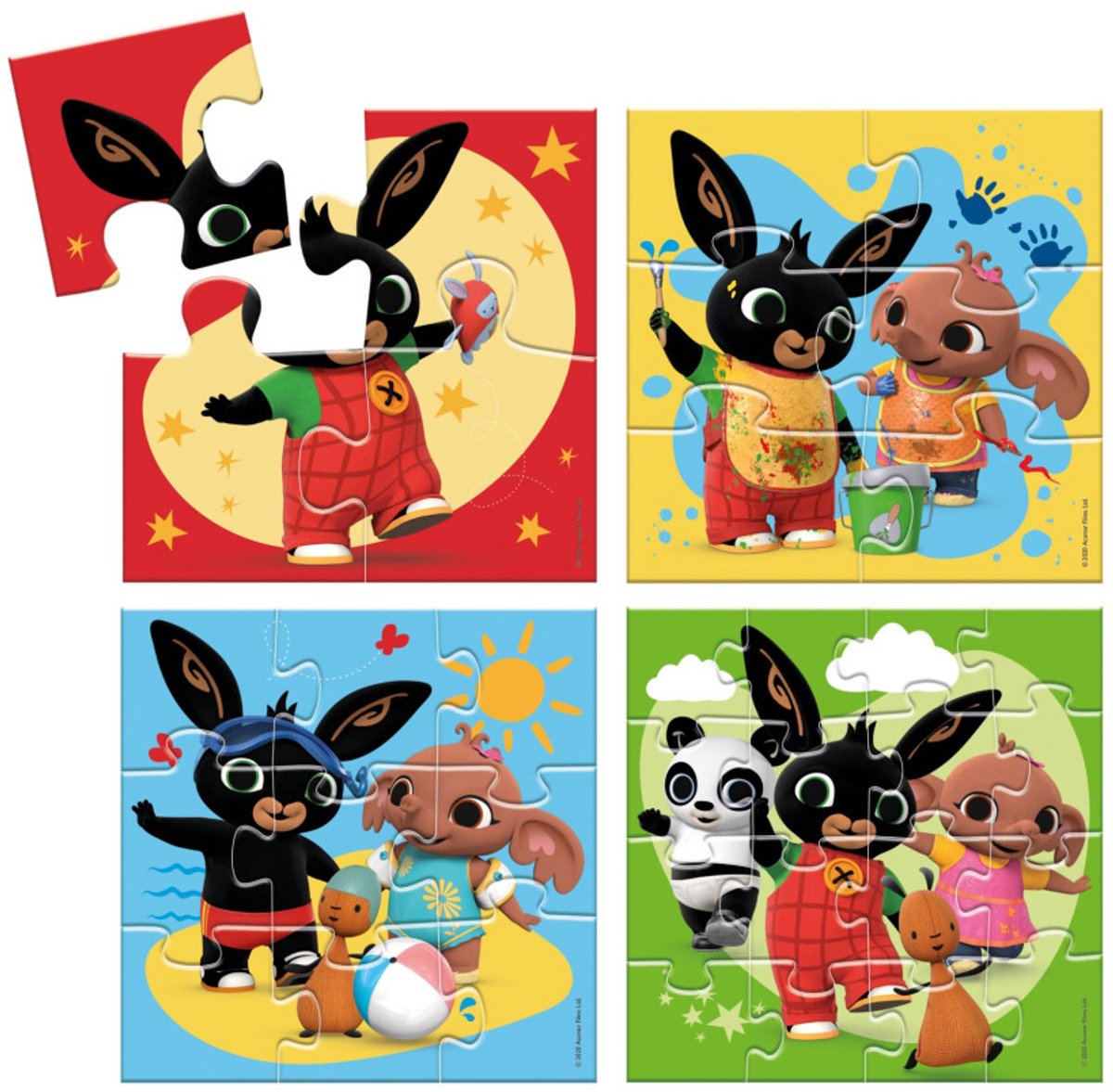 Bing puzzel 4 in 1 educatief peuter speelgoed - kinderpuzzel 4x6x9x16 stukjes leren puzzelen - cadeautip puzzel 3 jaar en ouder - Bambolino Toys — afbeelding 13
