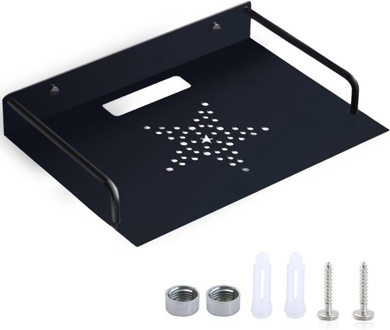 Universele wandhouder router projector TV accessoires zwart aluminium stevig multifunctioneel