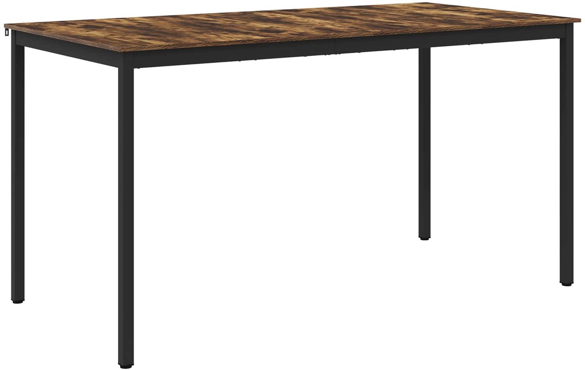 vidaXL Staande - Bartafel - Bewerkt - hout - Rechthoekig Gerookt eiken