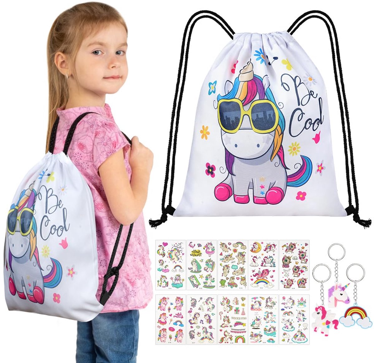 Turnbeutel - Multifunctionele Eenhoorn Rucksack - 37x33 cm
