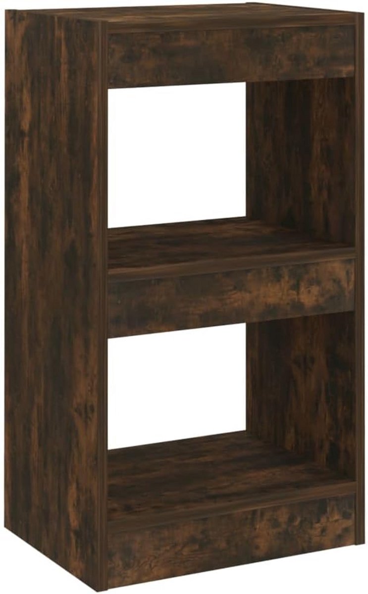 Boekenkast en Roomdivider 40x30x72 cm Gerookt Eiken - Opbergkast