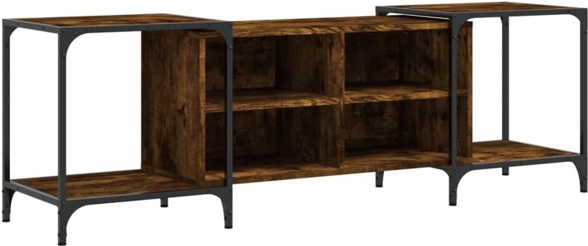 TV Meubel 153cm Breed met Opbergruimte en Lades - Gerookt Eiken Look