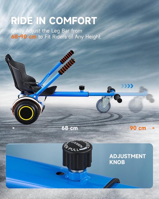 Verstelbare Zit voor Hoverboard - Compatibel met Diverse Wielmaten — afbeelding 4