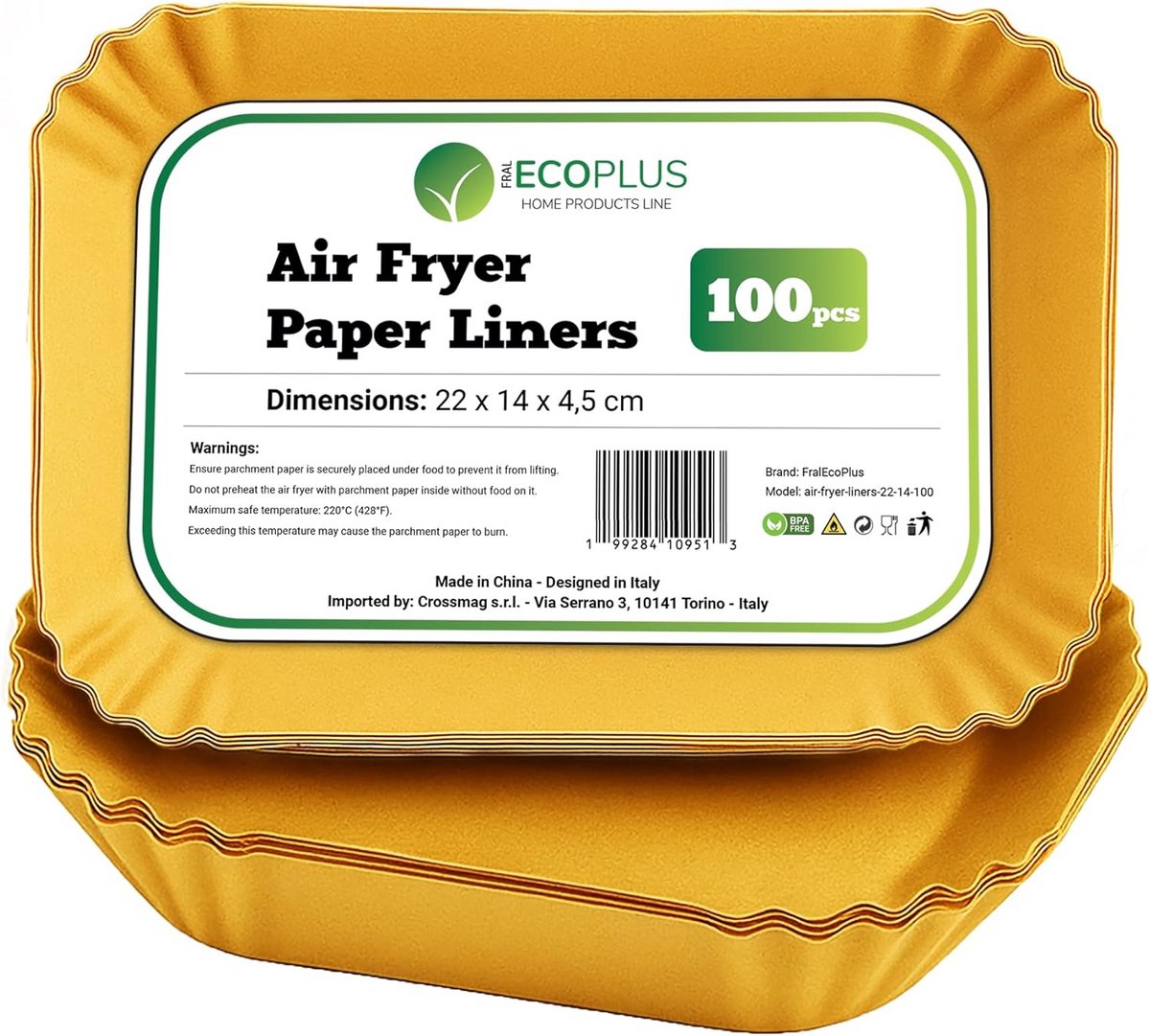 Luchtfryer Bakpapier Rechthoekig 100 Stuks Antiaanbak, Hittebestendig