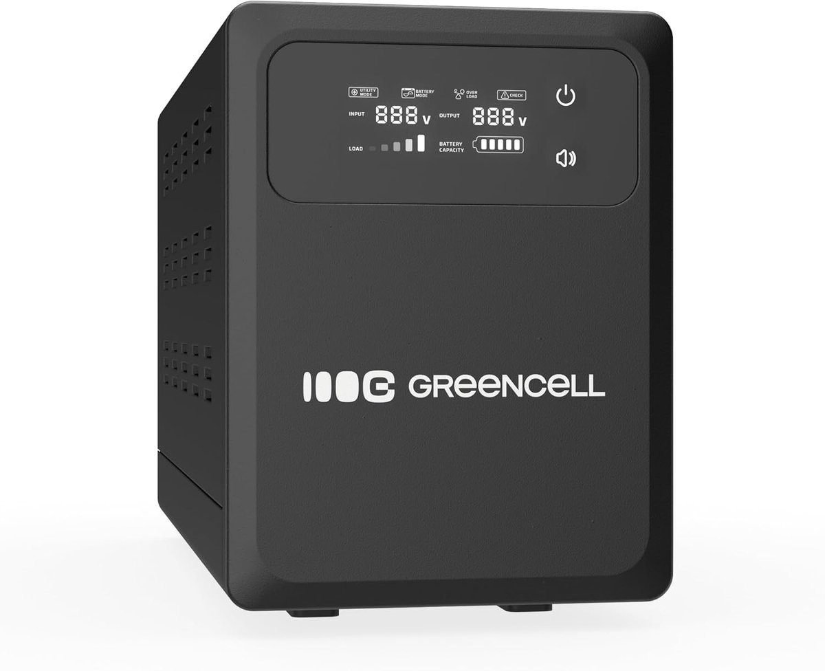 Noodstroomvoorziening 500W 800VA met Zuivere Sinusgolf en LCD Scherm