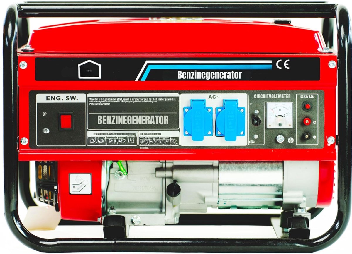 RWB® Generator Benzine - Benzine Generator - Generator -Rood en Zwart - ‎60 x 60 x 60 cm