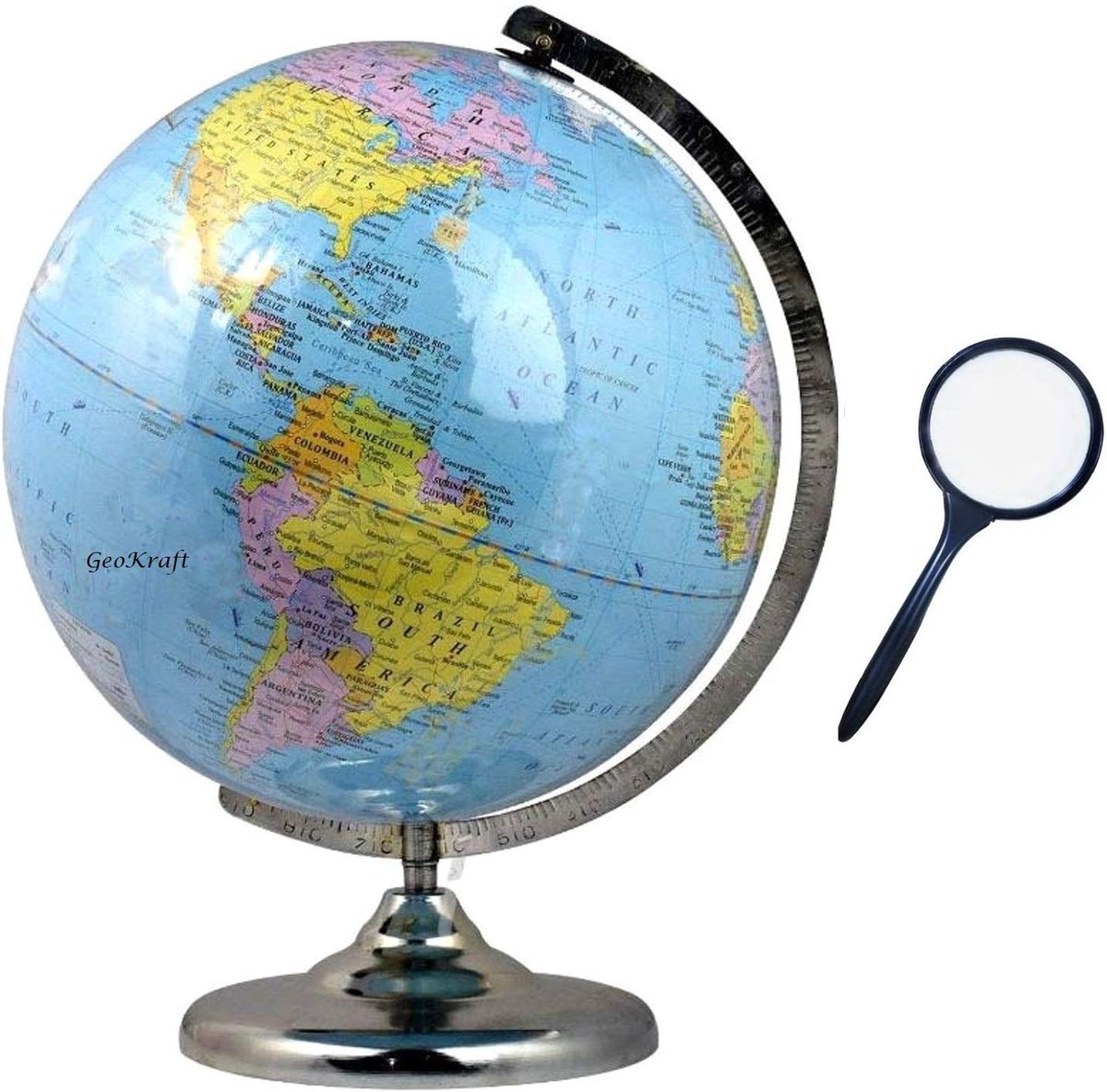 Educatieve Wereldbol 30,5 cm - Gelamineerd met Stalen Standaard - Ideaal voor Thuis, School en Kantoor