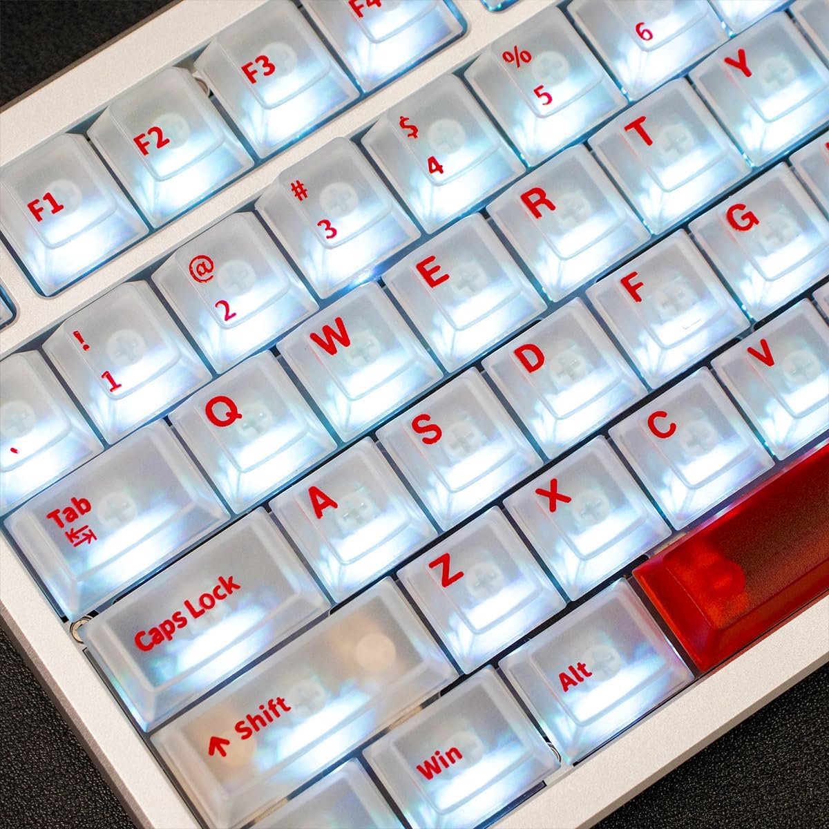 Witte Keycaps voor Mechanisch Toetsenbord - Transparant Ontwerp