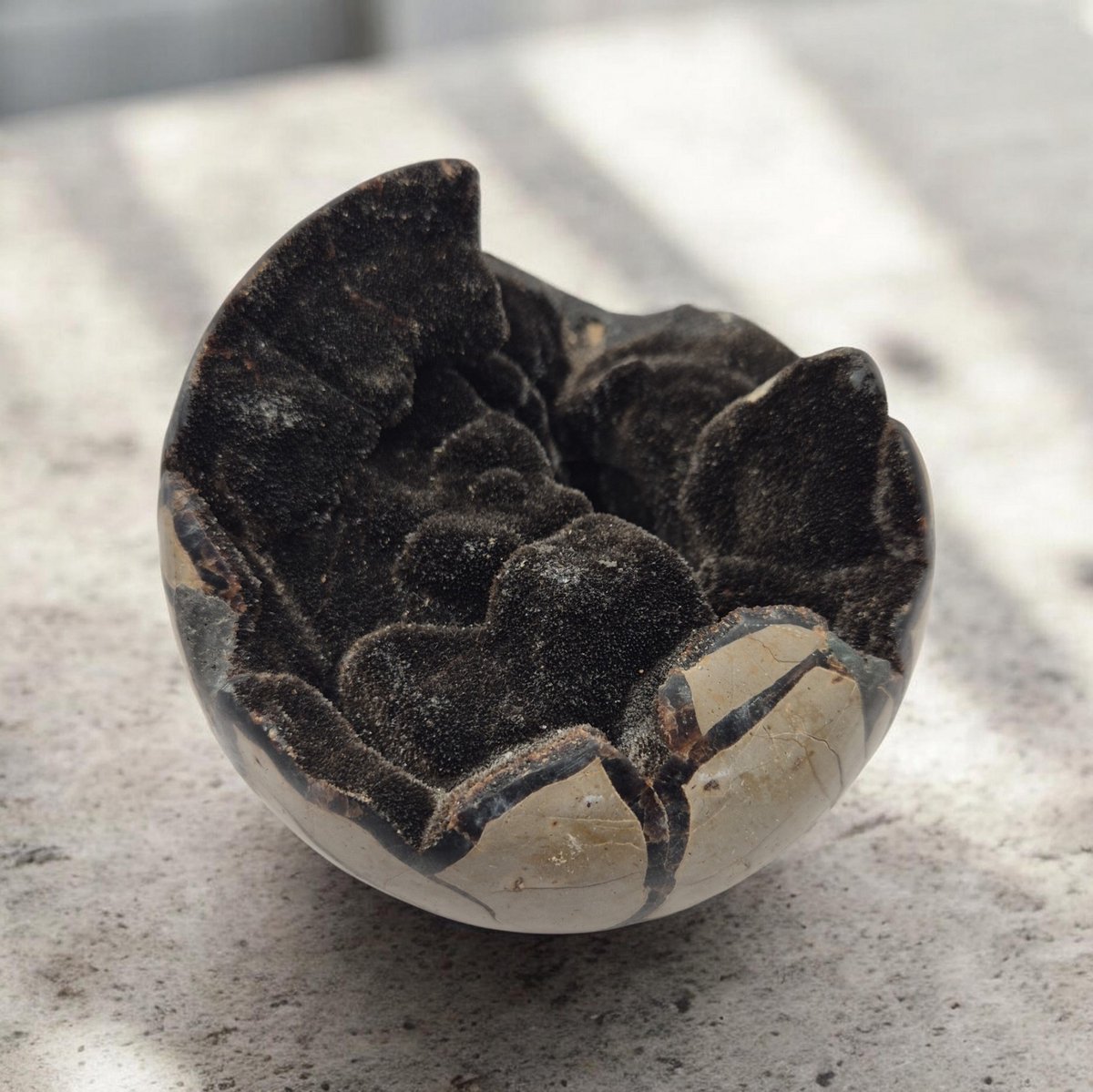 Decoratief edelsteen wilde Septarie Geode