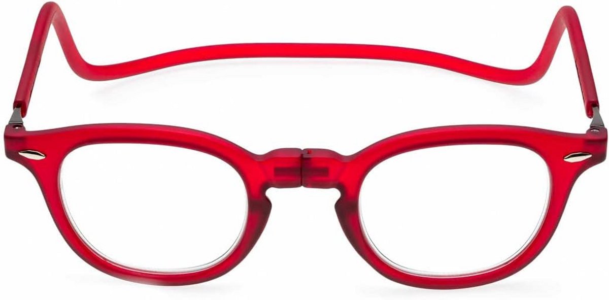 Magnetische Leesbril met Stijve Nekband en Verstelbare Beugels +3.50 Rood