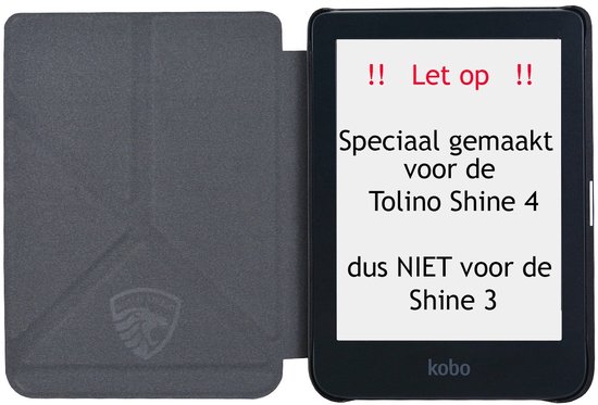 Origami Sleepcover Geschikt voor Tolino Shine 4 Hoes Rood van Origami Sleepcover — afbeelding 5