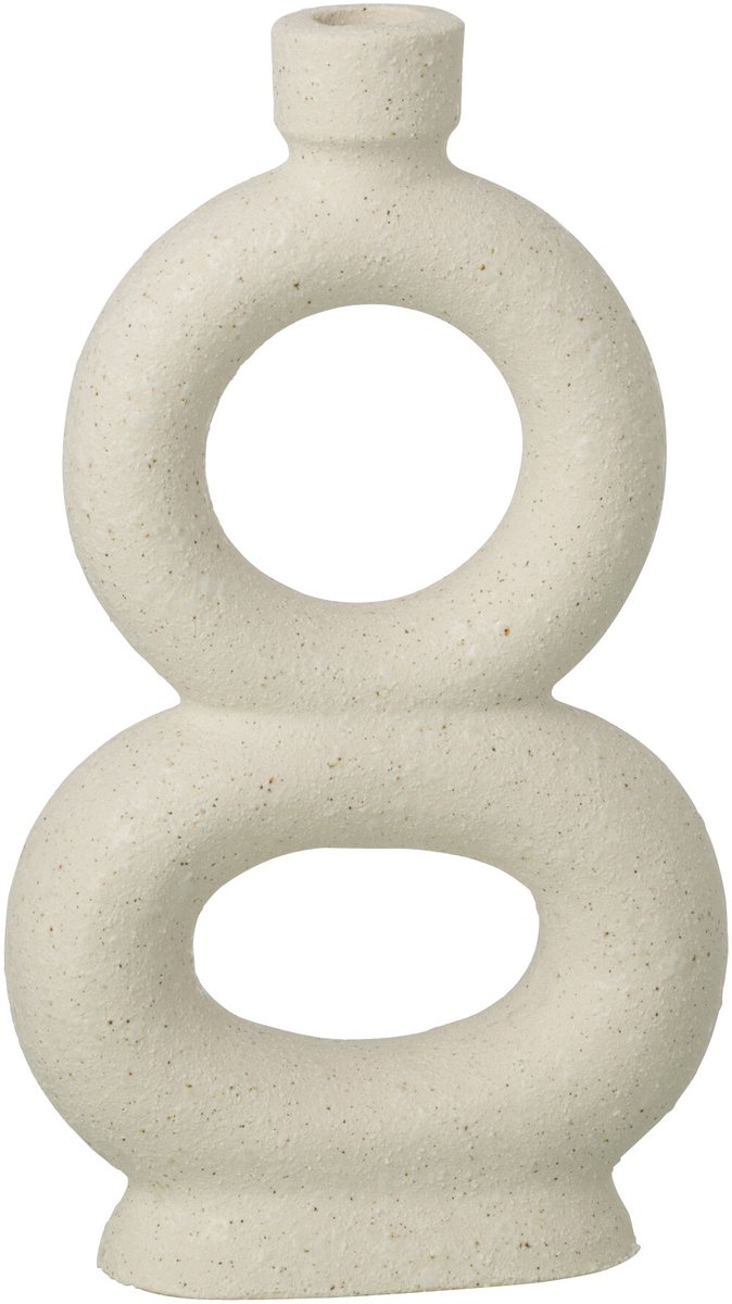 J-Line vaas Soliflore 2 Rings - steengoed - wit - large