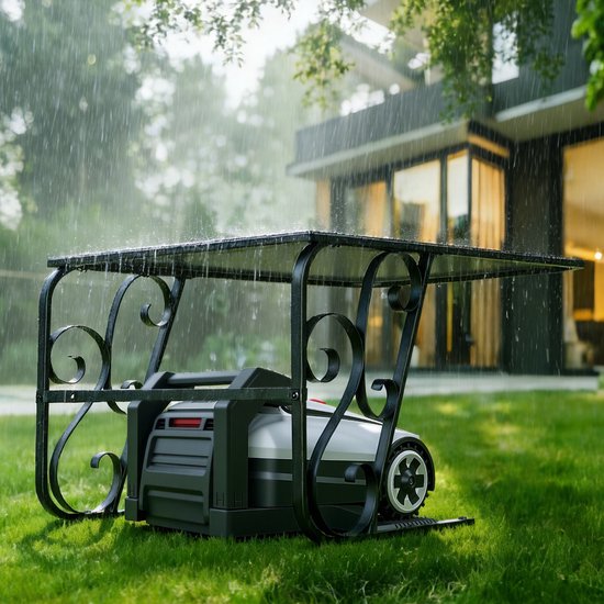 Maaierrobot Garage van Aluminium Composiet Zwart - 80x56x43 cm Waterdichte Opbergbox met Ventilatie voor Optimale Bescherming — afbeelding 5