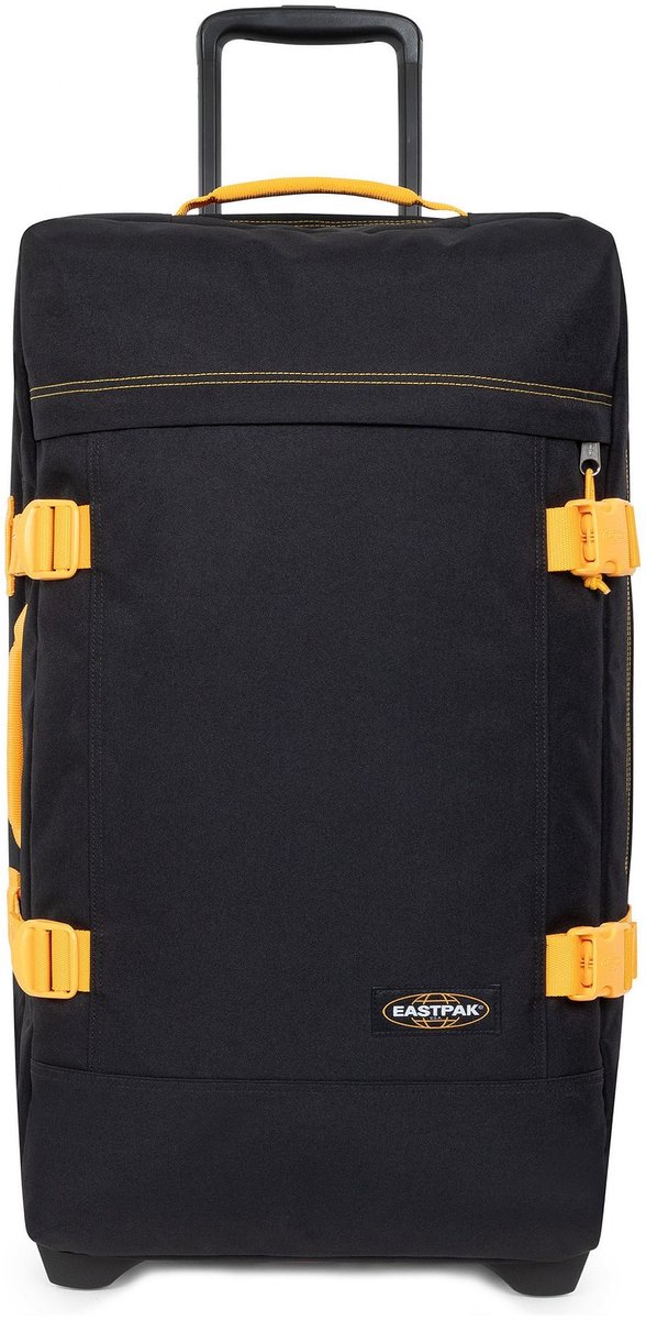 EASTPAK trolley reistas Duffel Pack Wheel Kontrast Mango zwart 55cm