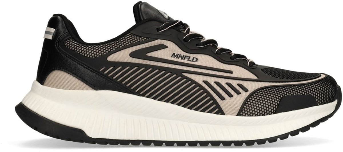 Manfield - Heren - Beige leren sneakers - Maat 44