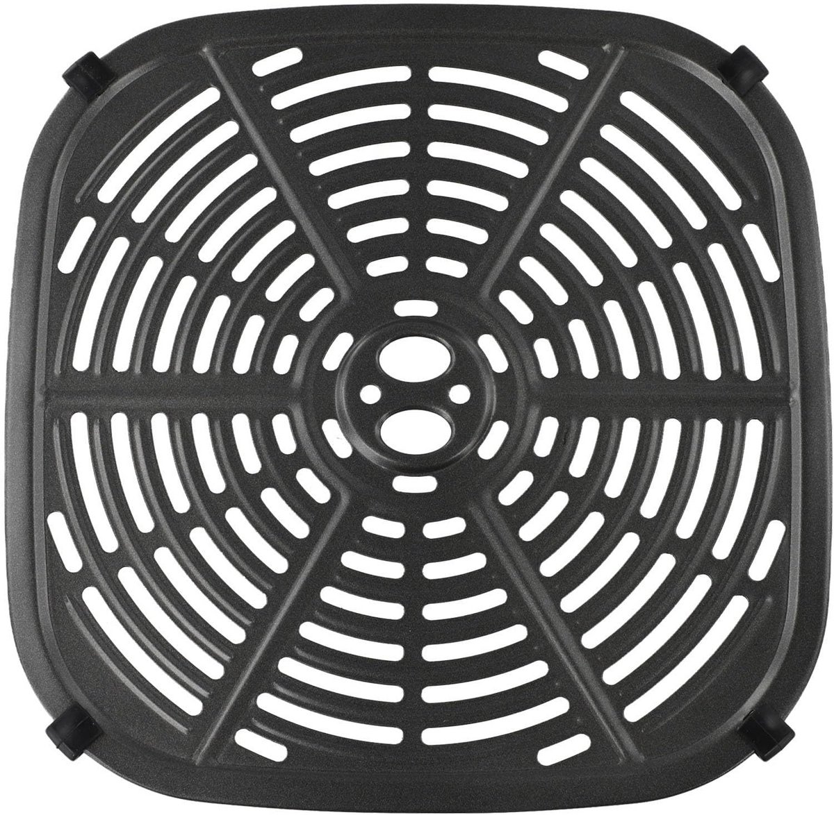Vierkante Vervangingsmand voor Airfryer 22.5x22.5cm Zwart Kookaccessoire