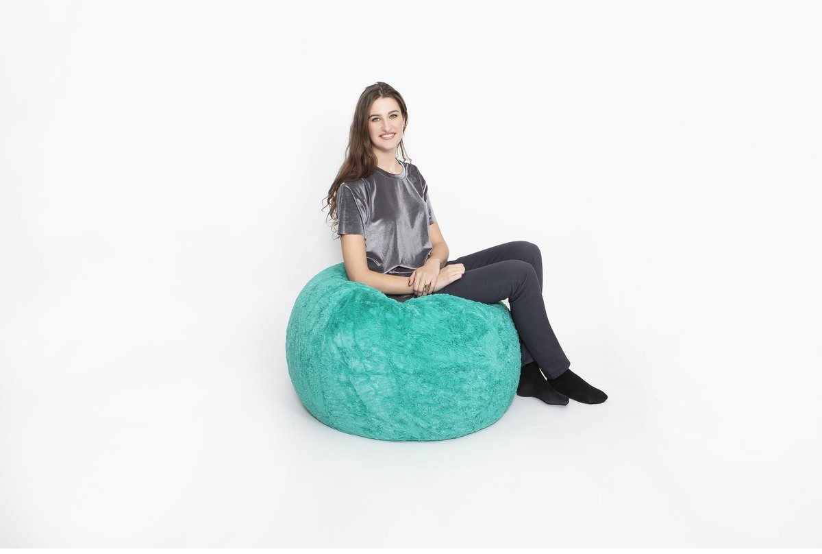 Sit On It SOFTY EUROPA FLUFFY - Zitzak - Groen - Jong en Pluizig - Voor Kinderen van 2 tot 10 Jaar - Duurzaam Materiaal