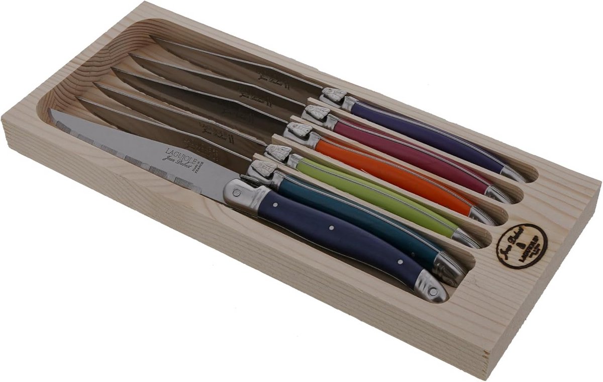 Set van 6 Vleesmessen met Gesorteerde Handgreepkleuren