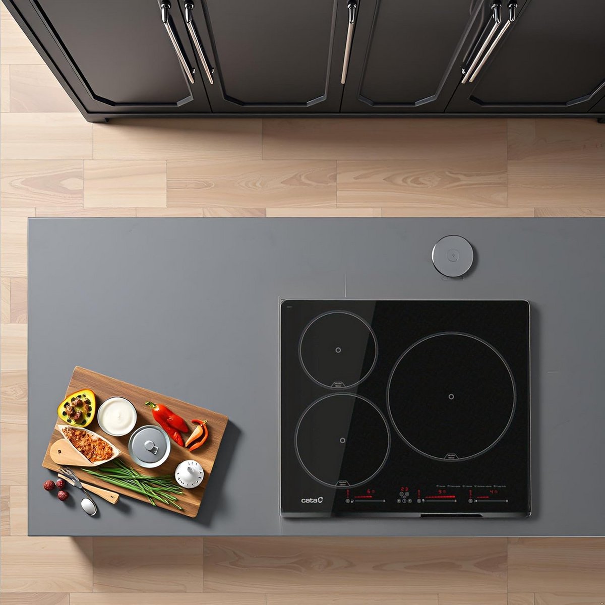 Inbouwinductiekookplaat 60 cm Zwart met Touchbediening en Timer