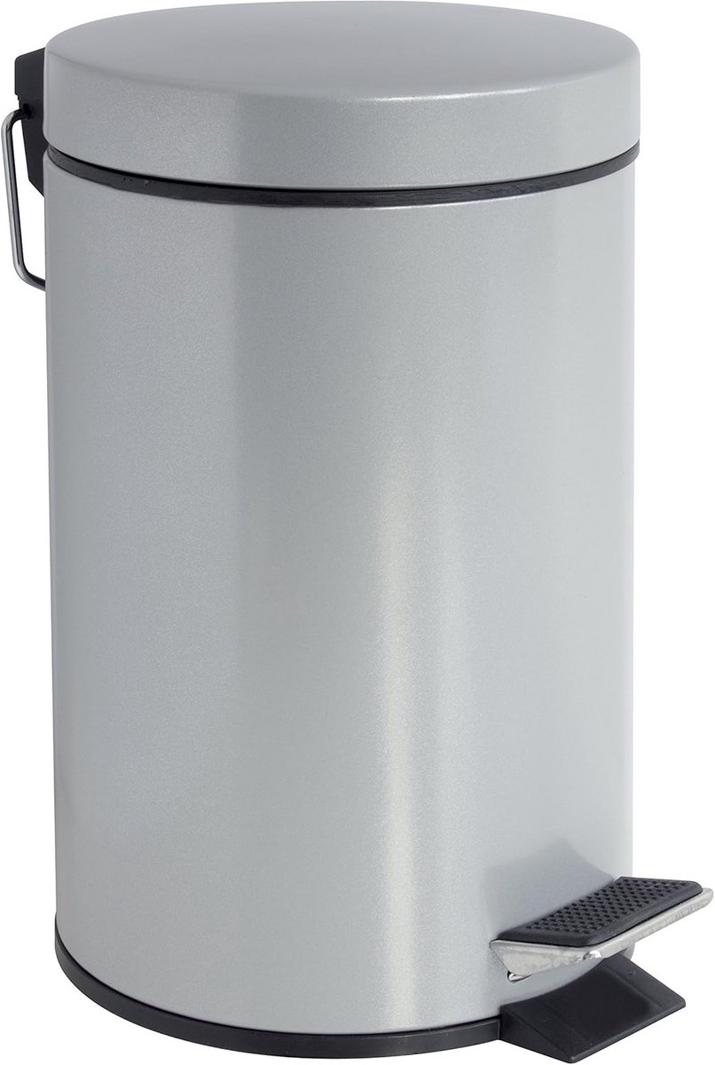 Ronde Metalen Pedaalemmer 3 Liter - Zilveren Badkamer Afvalbak