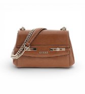 GUESS sac à épaule sac de soirée Melinda Mini Convertible Xbody Flap Bag Cognac brun