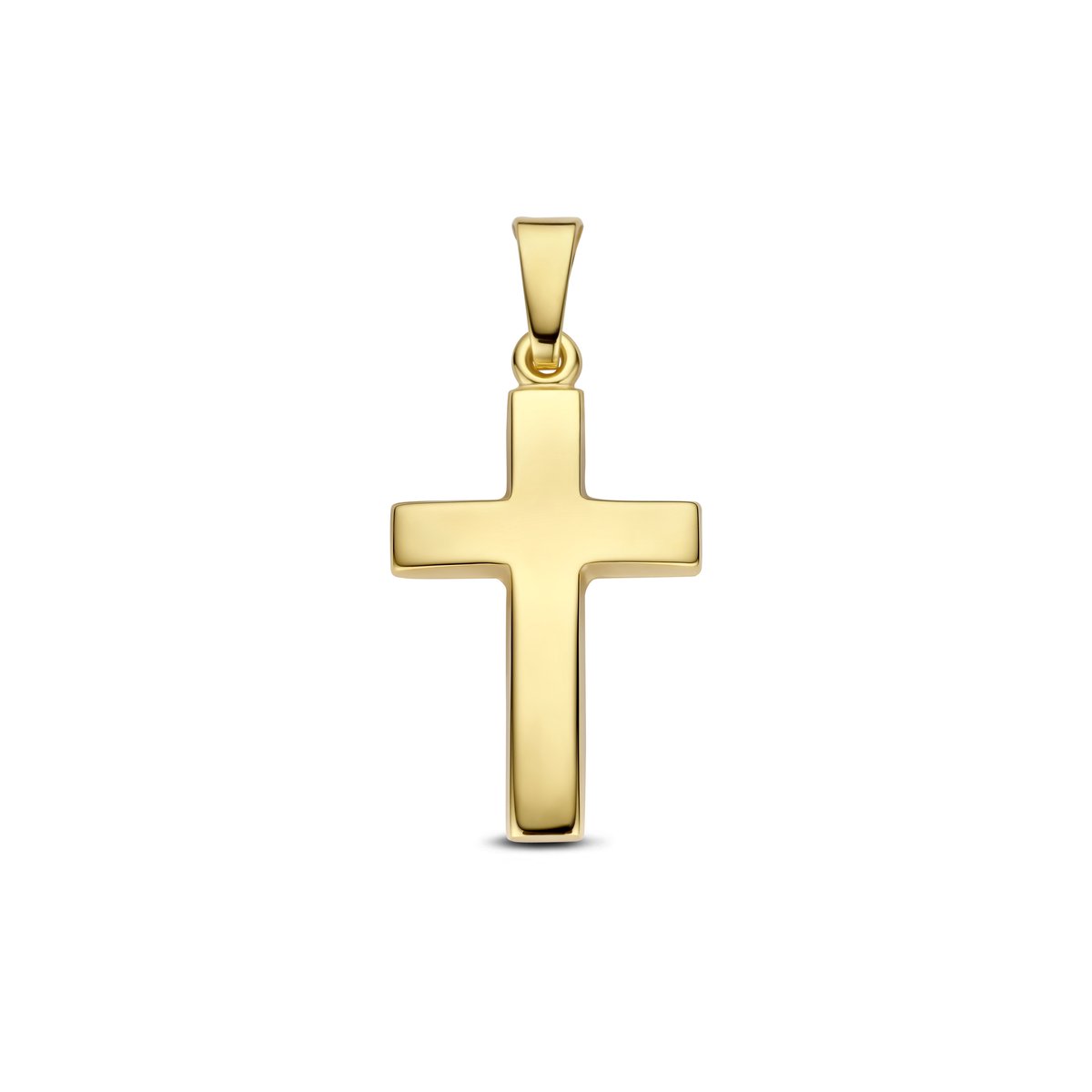 9NBG-1001 - New Bling - Holle kruis hanger gepolijst - 14kt geelgoud - 25 x 12.16 mm