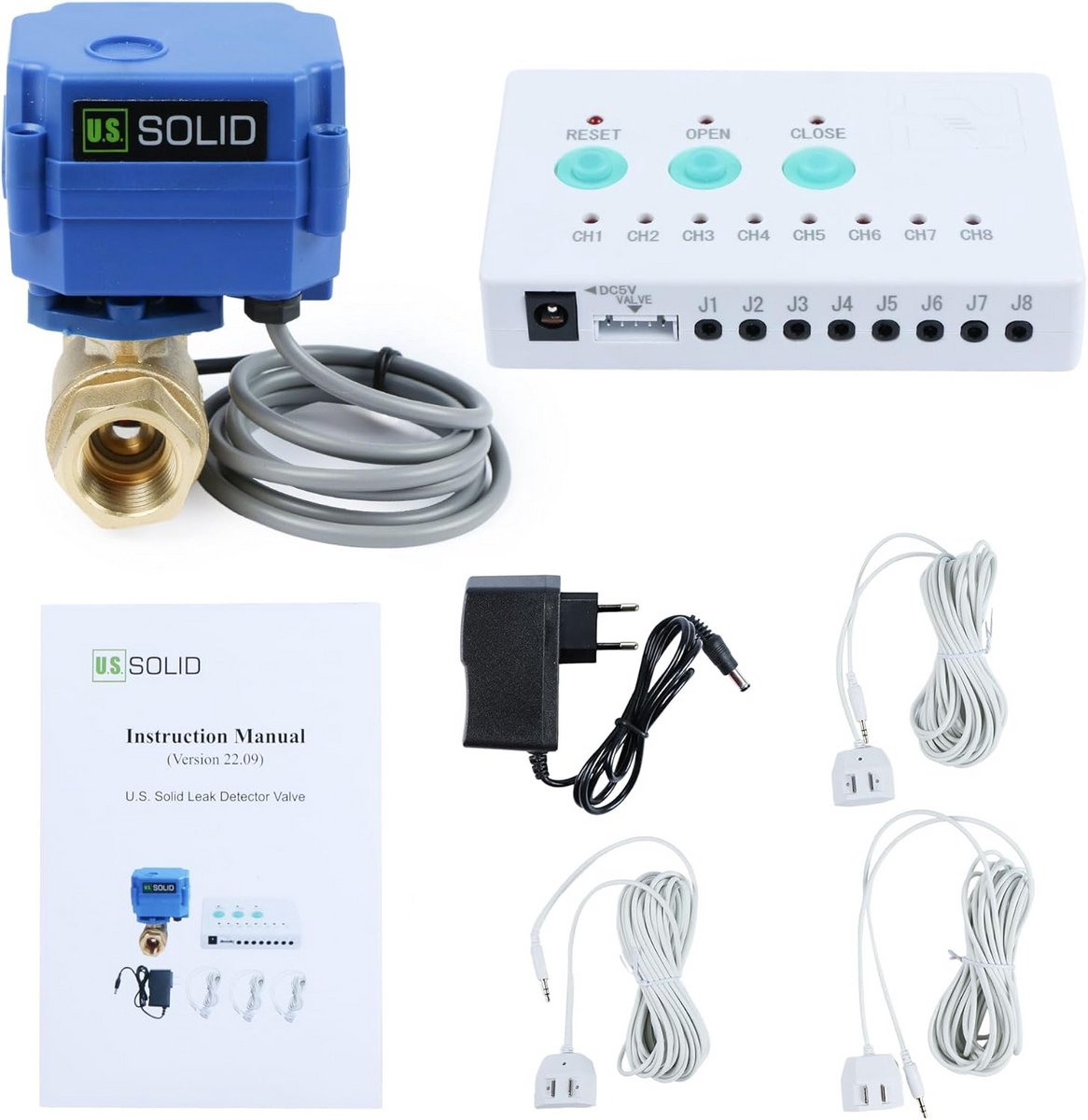 Waterlek Detector met Automatische Afsluitklep en 3 Sensoren | Wateralarm Systeem