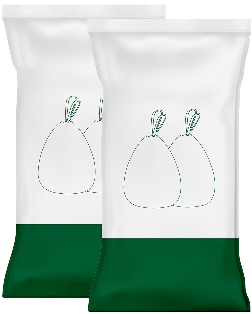 Vuilniszakken met trekkoord – Plastic – Wit – Speciaal ontworpen voor vuilnisbakken van 8 gallon (ca. 30 liter), 90 stuks