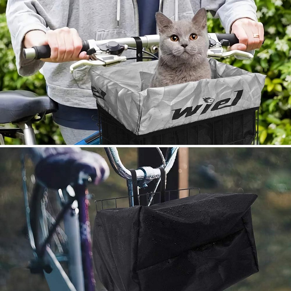 Inklapbare Fietsmand van Staal met Regenhoes