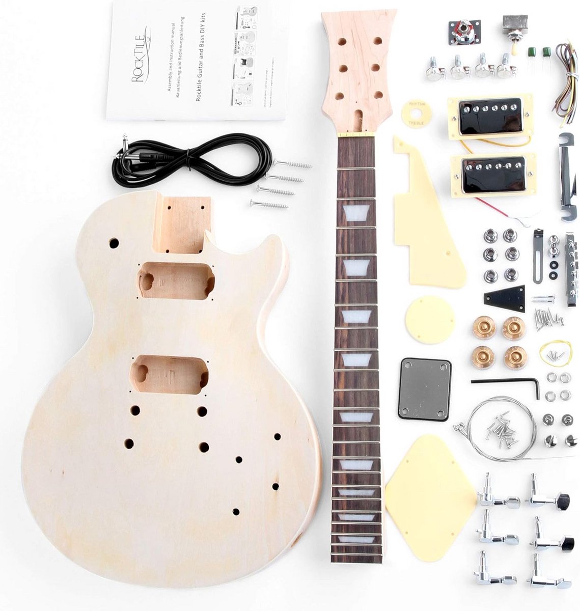 DIY Single Cut Elektrische Gitaar Bouwpakket Mahonie & Populieren Top