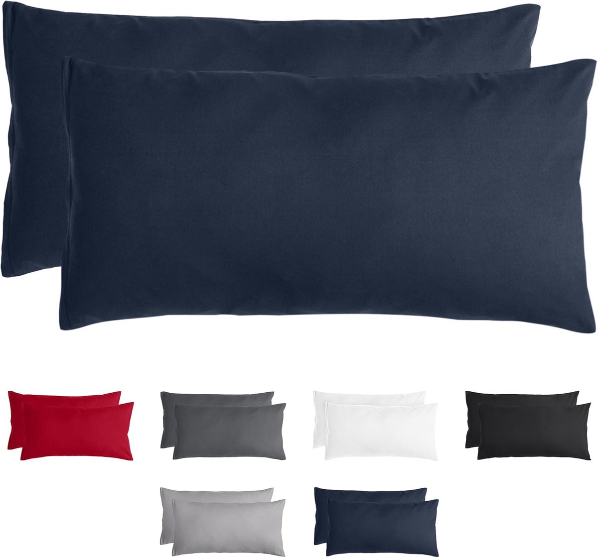 Famanu Set van 2 Premium Kussenslopen cm - Superzachte Kussenhoes - 100% - Geborsteld Mikrovezel 90g/m² - Blauw. Een veelzijdige en handige keuze voor dagelijks gebruik in en om het huis.