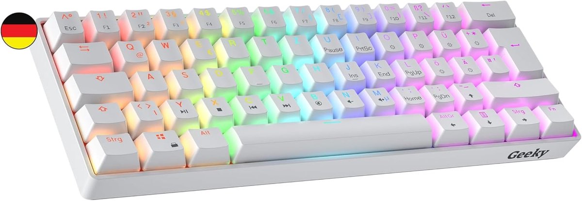Mechanisch Toetsenbord - Compact Toetsenbord - Gaming en Typen - Hot Swappable Schakelaars - 60% Indeling - Wit