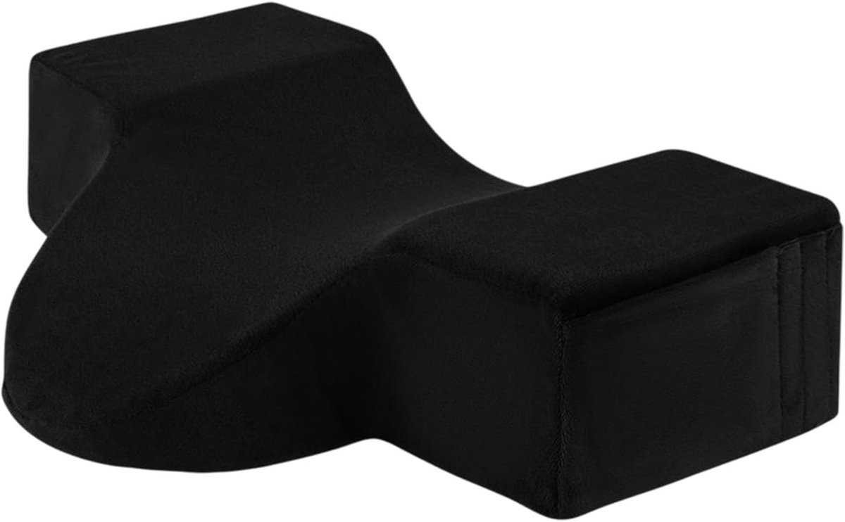 Wimperkussen - Lash Pillow - Schoonheidsslaap - Ergonomisch Ontwerp - 50x20x12 cm - Zwart
