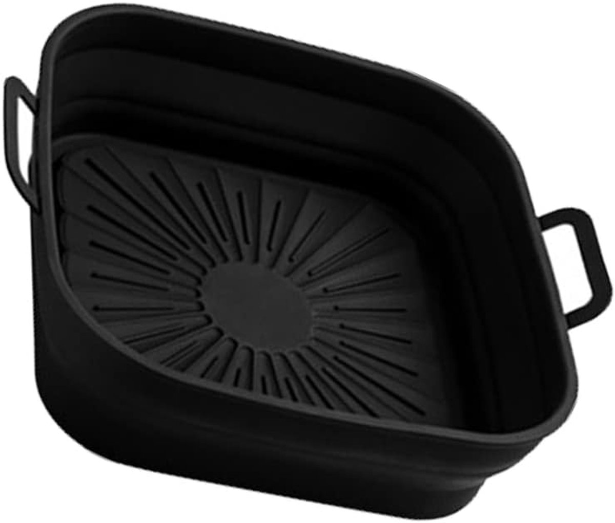 Friteuse Siliconen - Bakplaat Liners - Lucht Frituren - Opvouwbaar Ontwerp - 175 cm Vierkant - Zwart