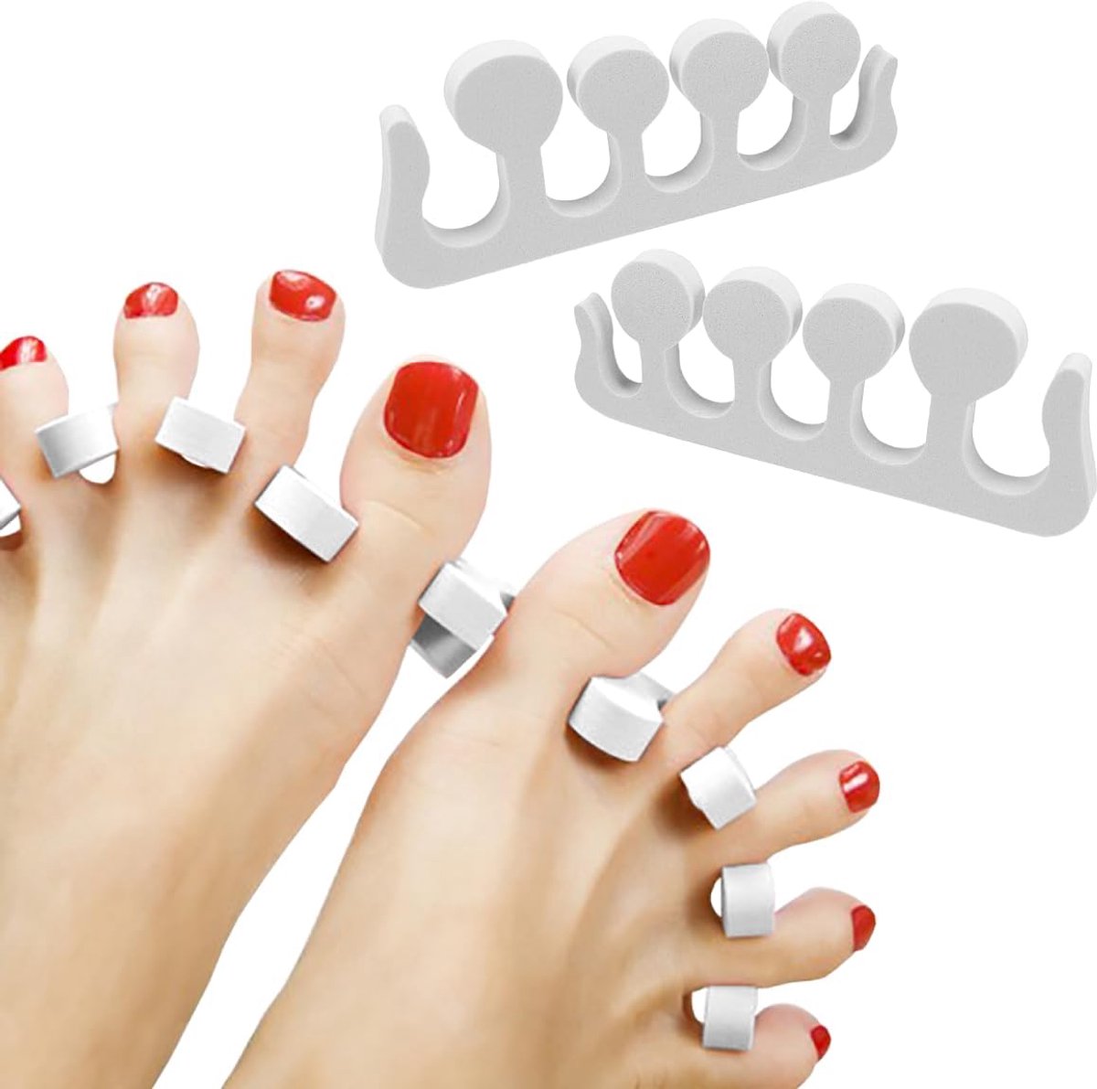 Schuimstof Teenspreiders - Nagel Separators - Pedicure Manicure - Zacht Schuim Materiaal - 2 Stuks - Wit