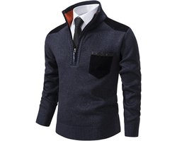 Gebreide Herentrui - Coltrui Pullover - Herfst Winter - Dik Gebreid - Met Rits - Eff Moti