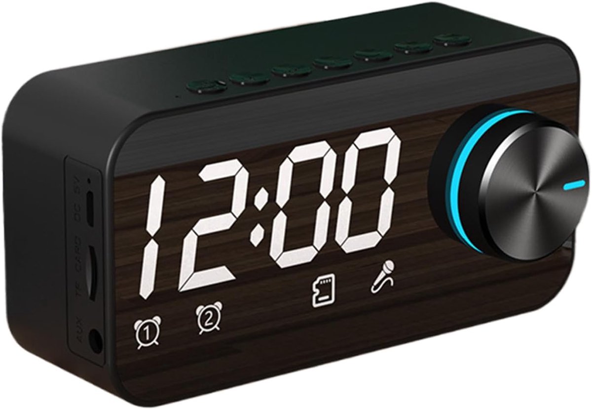 Digitale Wekker - Nachtklok Radio - Wakker Worden - Touch Volume Bediening - 47B Millimeter - Zwart