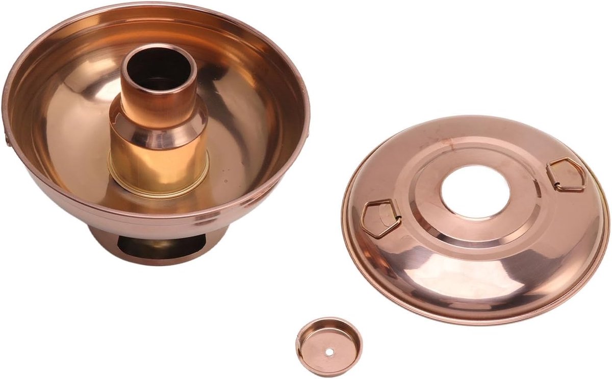 Houtskool Hotpot - Fonduepan - Buiten Koken - Compact Ontwerp - 23cm Diameter - Roségoud