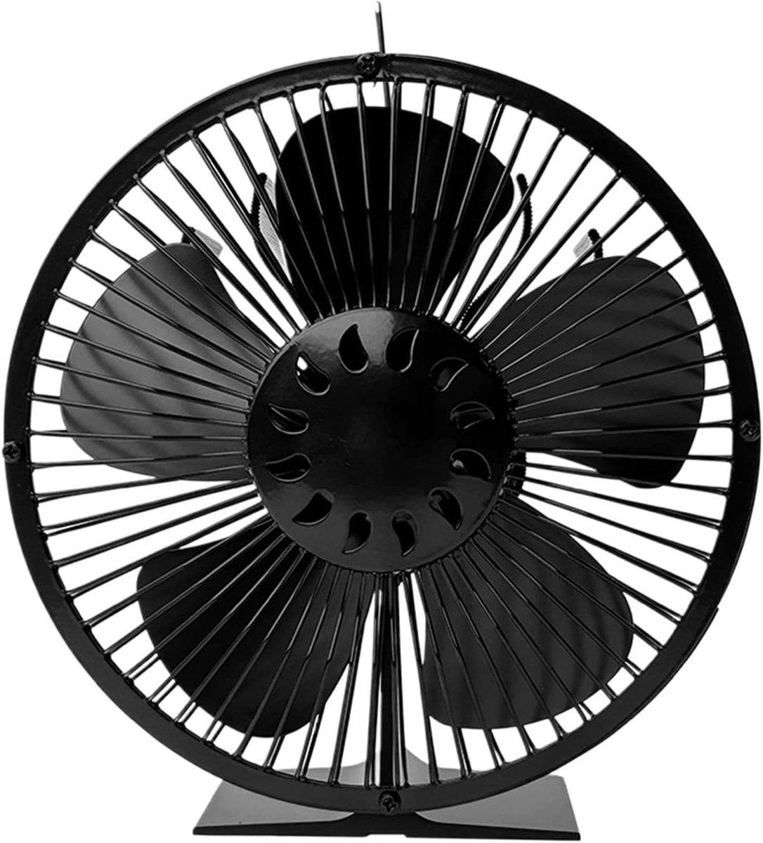Warmte Ventilator - Kachel Ventilator - Efficiënte Verwarming - Thermo-elektrisch Aangedreven - 874 Inch Diameter - Zwart
