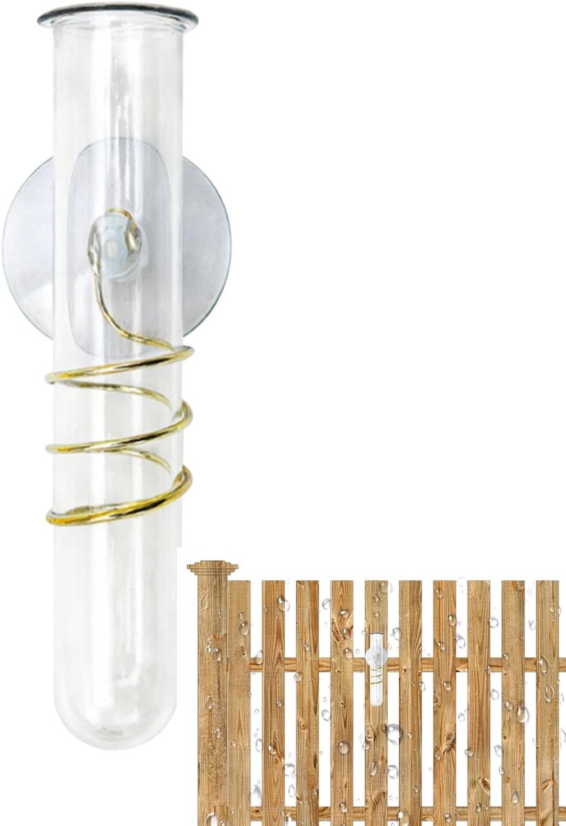 Regenmeter Buiten - Weerstation Tuin - Nauwkeurig Meten - Vorstbestendig Ontwerp - 14x5.5x4.5cm - Transparant