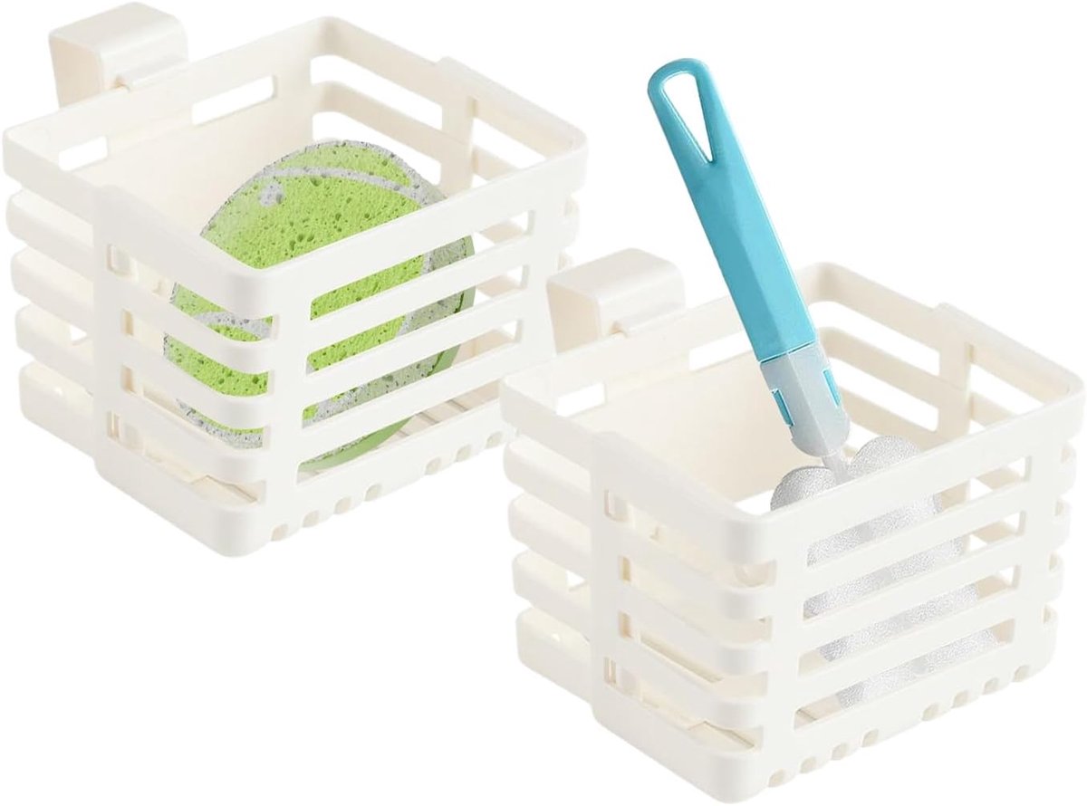 Keukenmand Organizer - Opbergmandjes - Keuken Lade Koelkast - Uitschuifbaar Ontwerp - 15x10x15cm - Wit