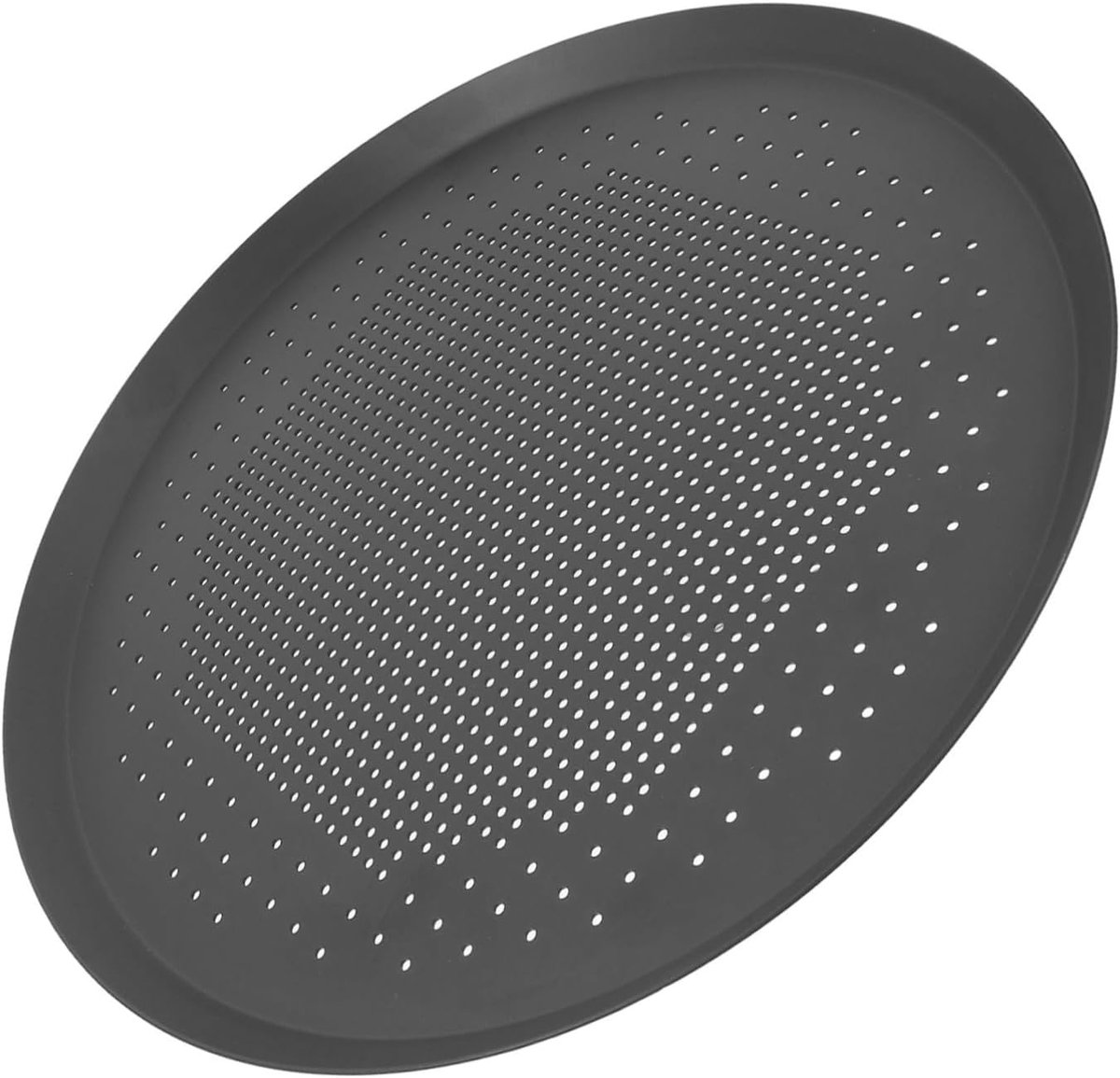 Pizzabakplaat Ronde Pan - Bakvorm Oven - Pizza Bakken - Geperforeerd Aluminium - 32.5 cm Diameter - Zwart