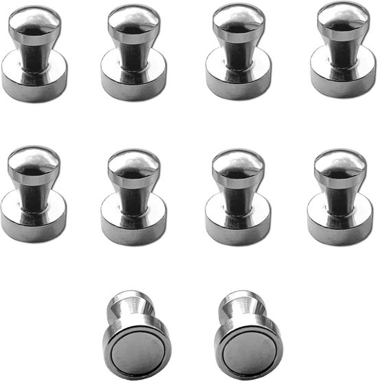 Kegelmagneten – Set Van 10, Neodymium, Ø12x20 Mm, Rood, Houdkracht Tot 1,6 Kg, Ideaal Voor Prikborden, Whiteboards En Koelkasten