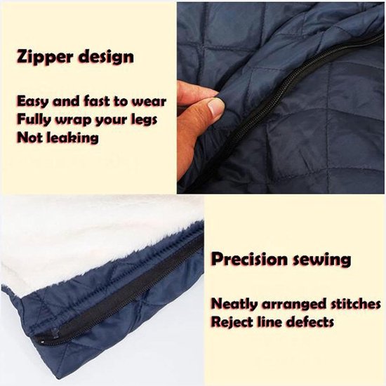 Rolstoel Voetenzak - Warme Dekens - Onderlichaam Warm Houden - Windproof Waterdicht - 132 x 65 cm - Grijs — afbeelding 5